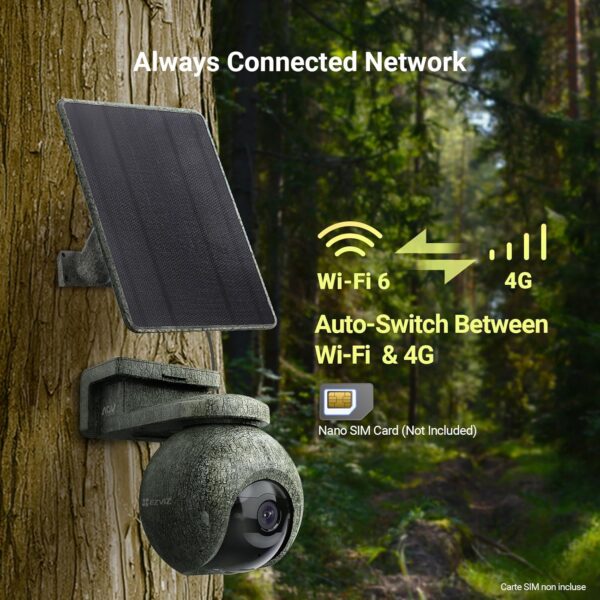 EZVIZ EB8 Pro RANGER 4G+WiFi 8MP akuga kamoflaaž väli pöördkaamera koos 8W päikesepaneeliga